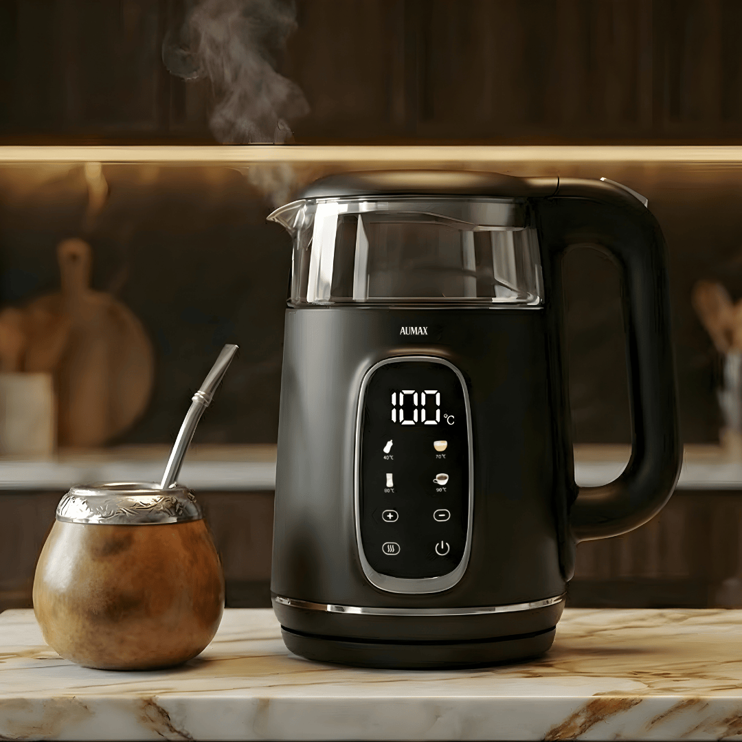 Pava electrica NOIR DIGITAL Acero y Vidrio 1,7 Litros AUMAX