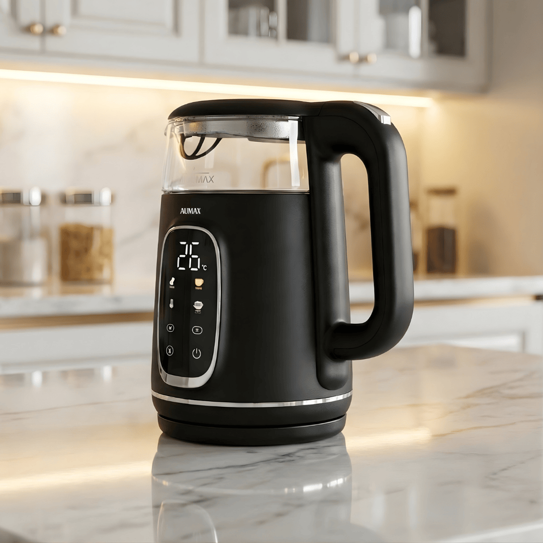 Pava electrica NOIR DIGITAL Acero y Vidrio 1,7 Litros AUMAX