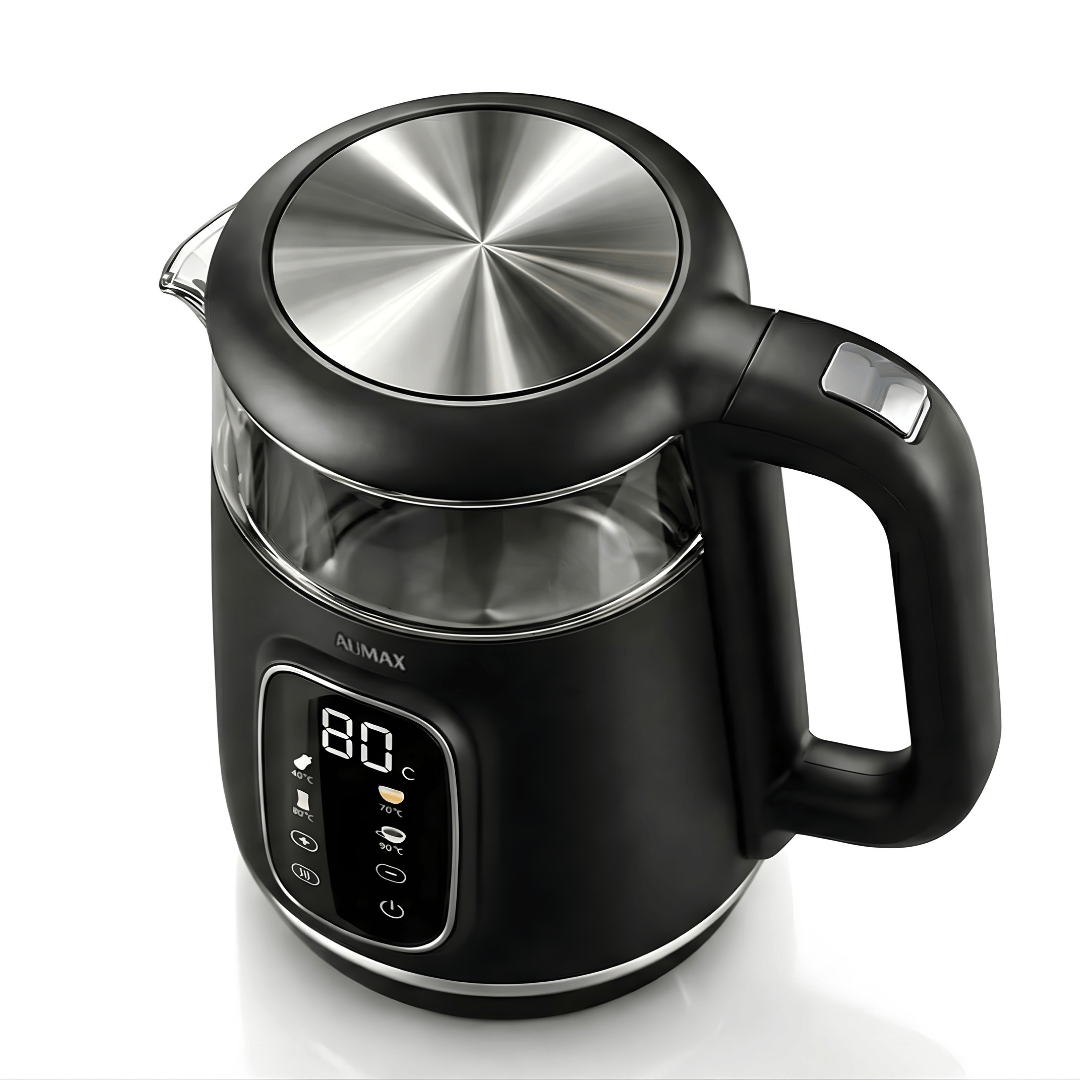 Pava electrica NOIR DIGITAL Acero y Vidrio 1,7 Litros AUMAX