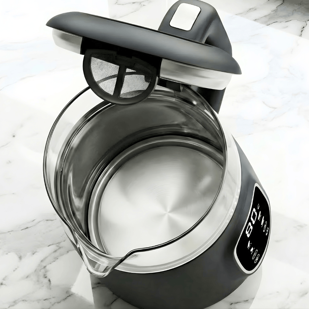 Pava electrica NOIR DIGITAL Acero y Vidrio 1,7 Litros AUMAX