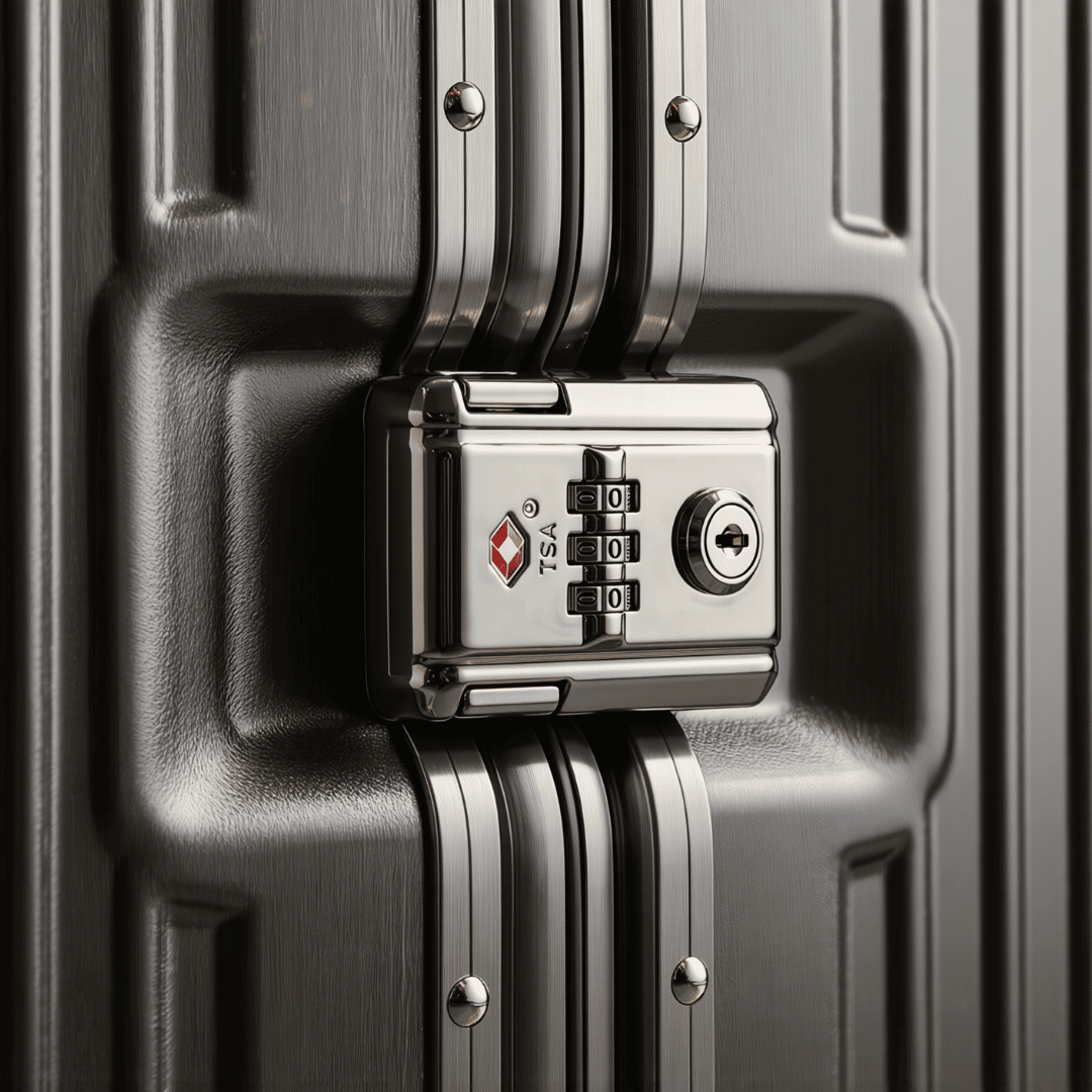 VALIJA AUMAX LUXOR BLACK / GUNMETAL CABINA 20" MARCO ALUMINIO DOBLE TSA