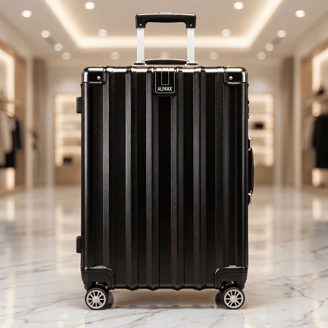 VALIJA AUMAX LUXOR BLACK / GUNMETAL CABINA 20" MARCO ALUMINIO DOBLE TSA