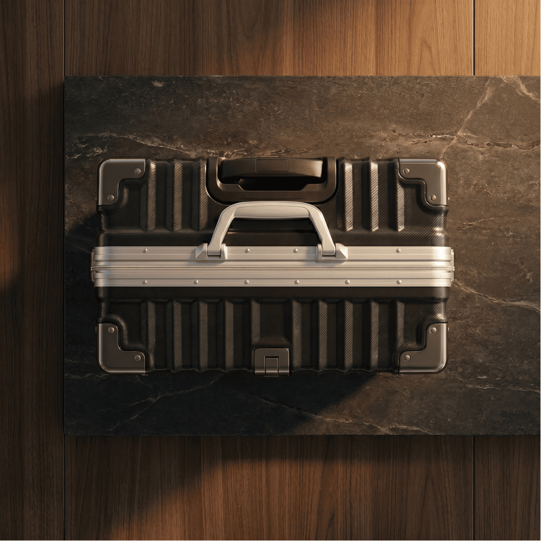 VALIJA AUMAX LUXOR BLACK / SILVER GRANDE 28" MARCO DE ALUMINIO