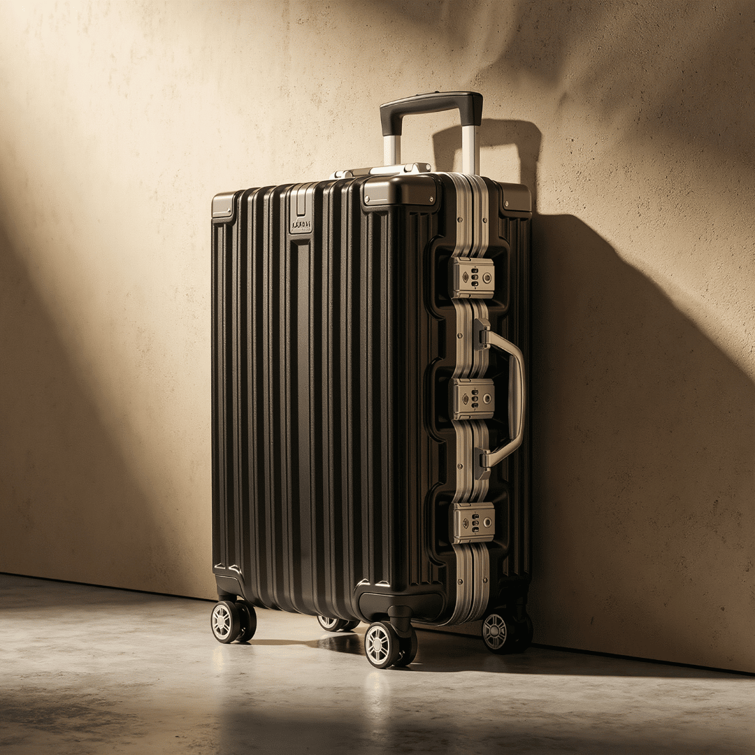 VALIJA AUMAX LUXOR BLACK / SILVER GRANDE 28" MARCO DE ALUMINIO