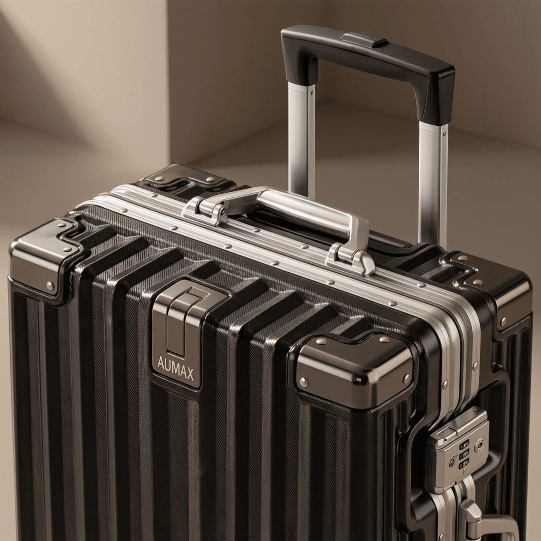 VALIJA AUMAX LUXOR BLACK / SILVER GRANDE 28" MARCO DE ALUMINIO