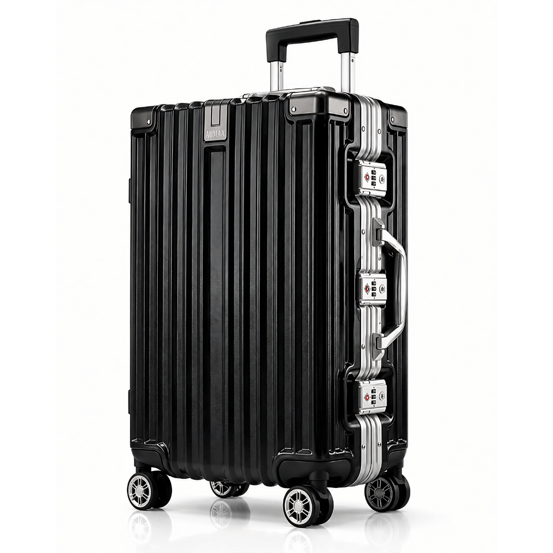VALIJA AUMAX LUXOR BLACK / SILVER GRANDE 28" MARCO DE ALUMINIO