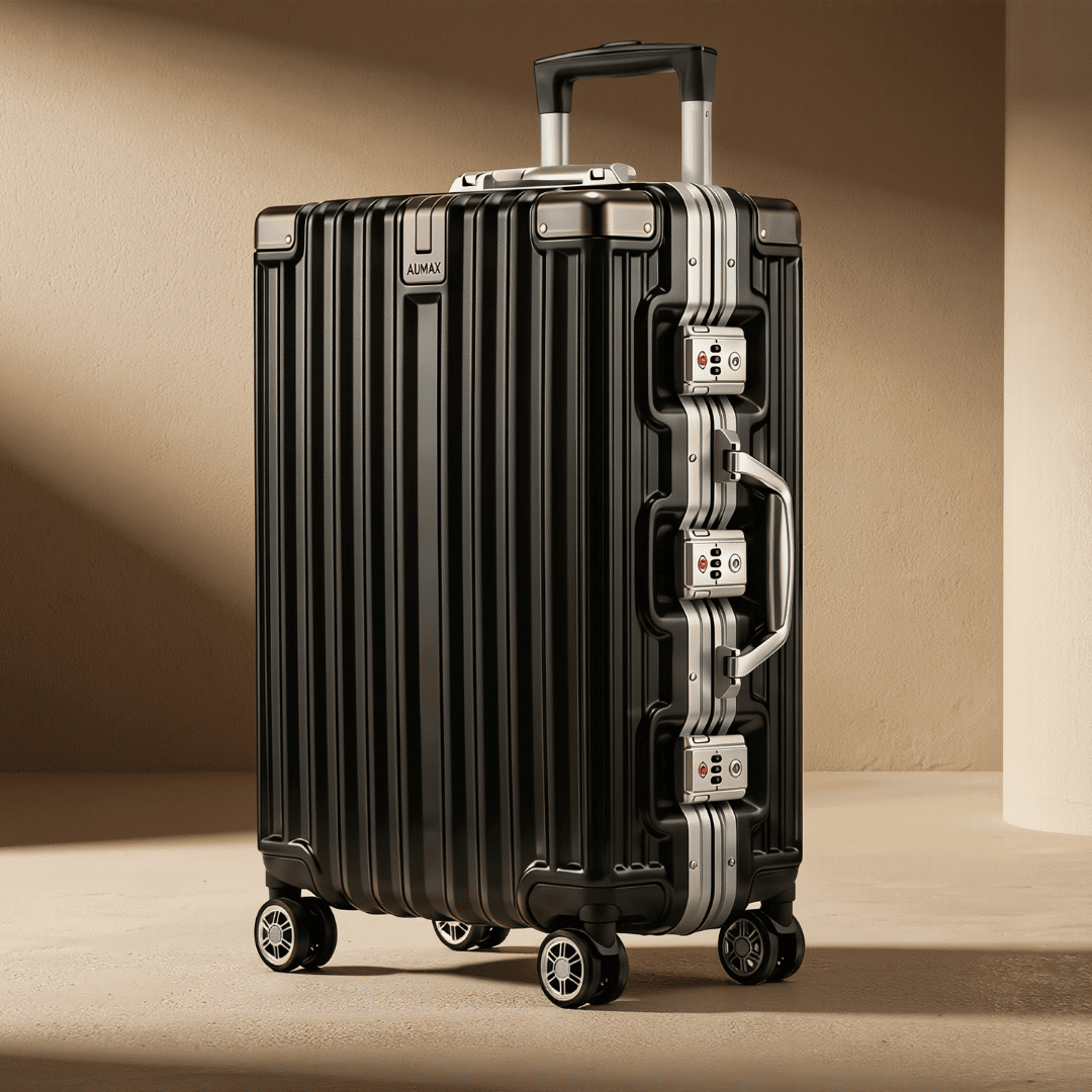 VALIJA AUMAX LUXOR BLACK / SILVER GRANDE 28" MARCO DE ALUMINIO