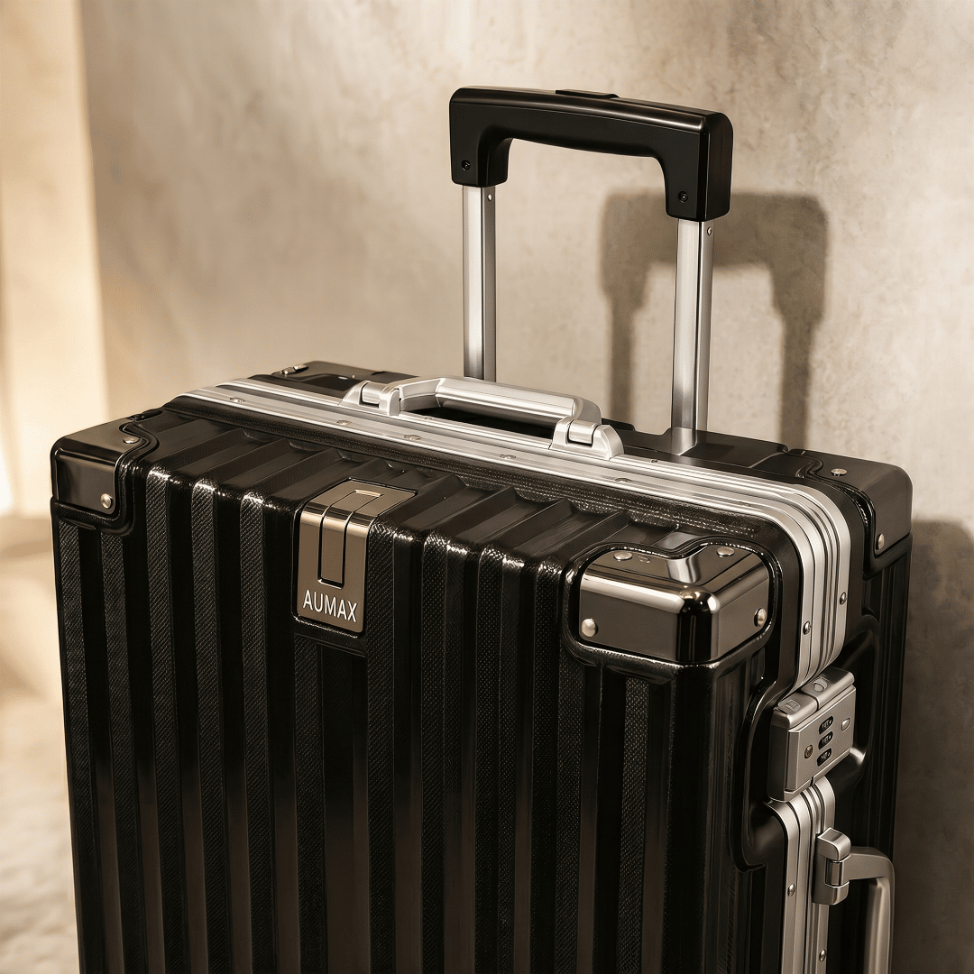 VALIJA AUMAX LUXOR BLACK / SILVER GRANDE 28" MARCO DE ALUMINIO