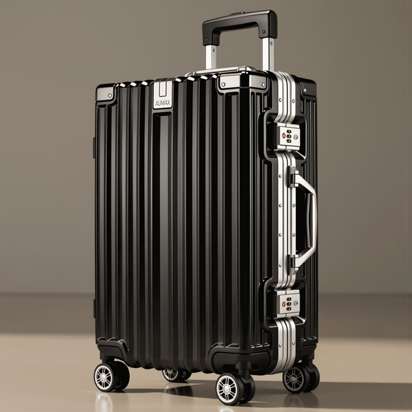 VALIJA CABINA AUMAX LUXOR BLACK / SILVER MEDIANA 24" MARCO ALUMINIO