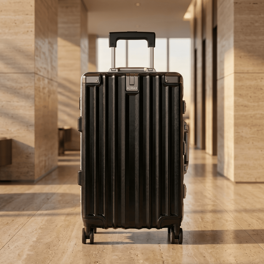 VALIJA CABINA AUMAX LUXOR BLACK / SILVER MEDIANA 24" MARCO ALUMINIO