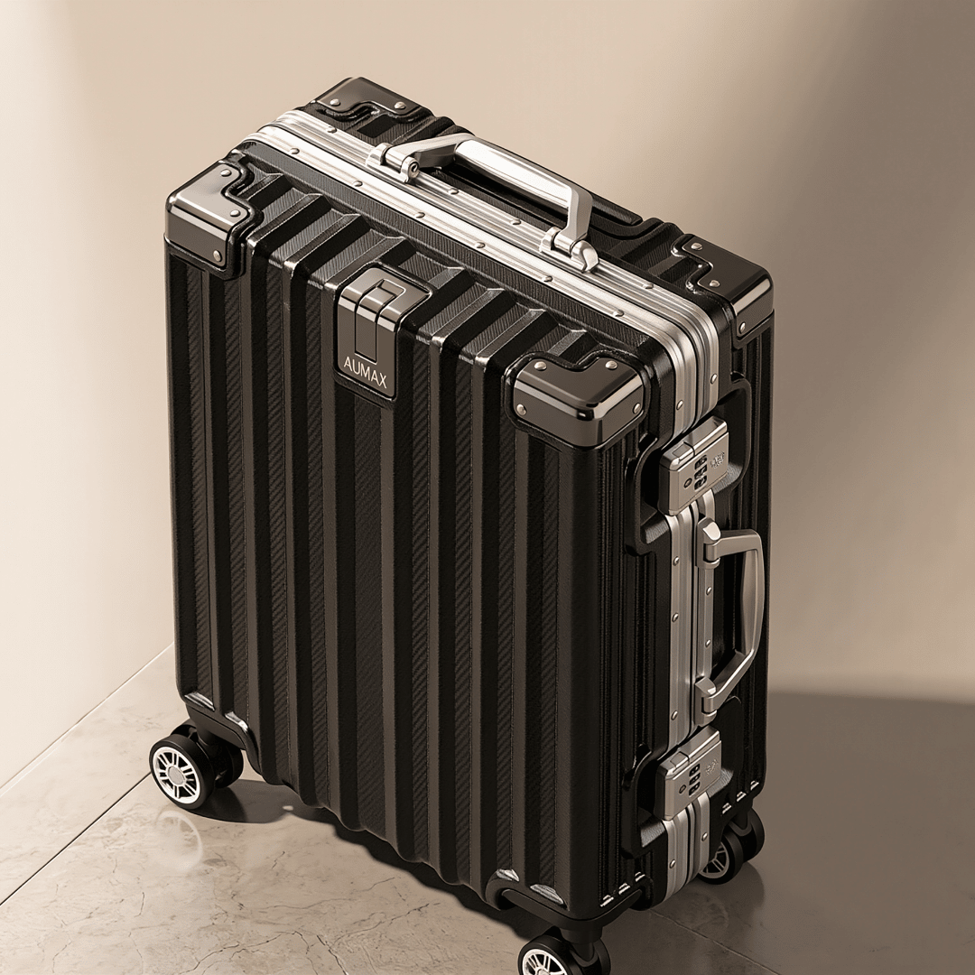 VALIJA CABINA AUMAX LUXOR BLACK / SILVER MEDIANA 24" MARCO ALUMINIO