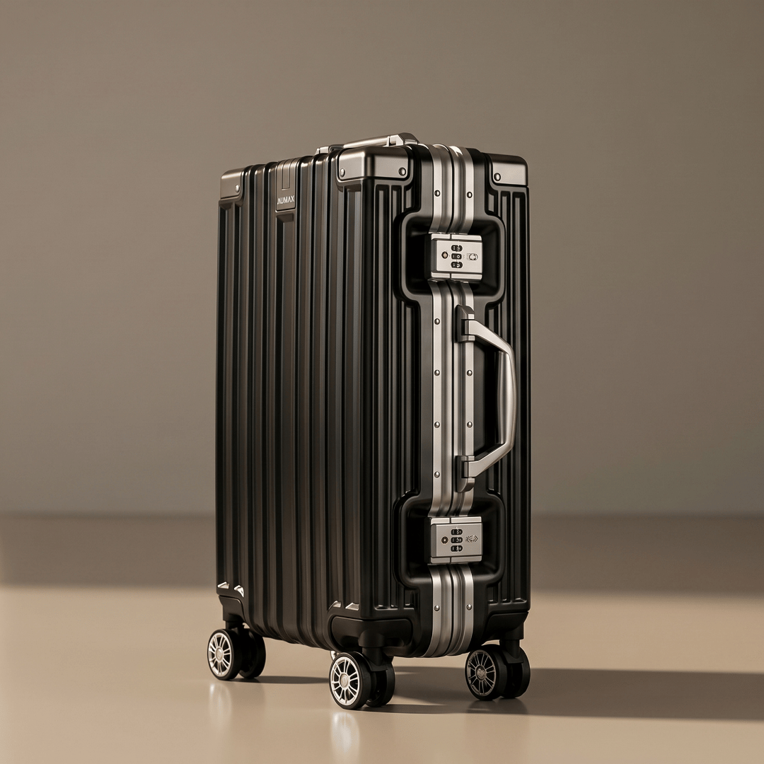 VALIJA CABINA AUMAX LUXOR BLACK / SILVER MEDIANA 24" MARCO ALUMINIO