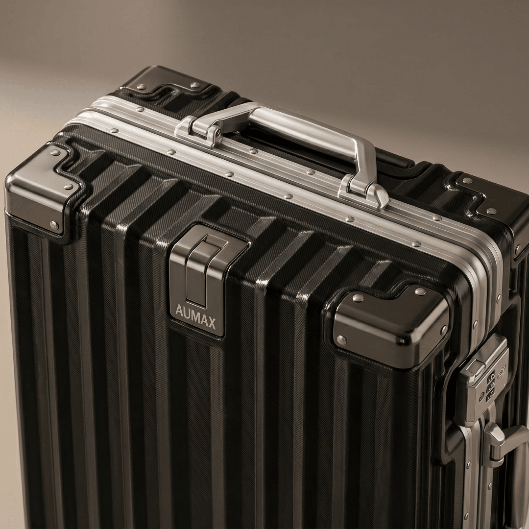 VALIJA CABINA AUMAX LUXOR BLACK / SILVER MEDIANA 24" MARCO ALUMINIO