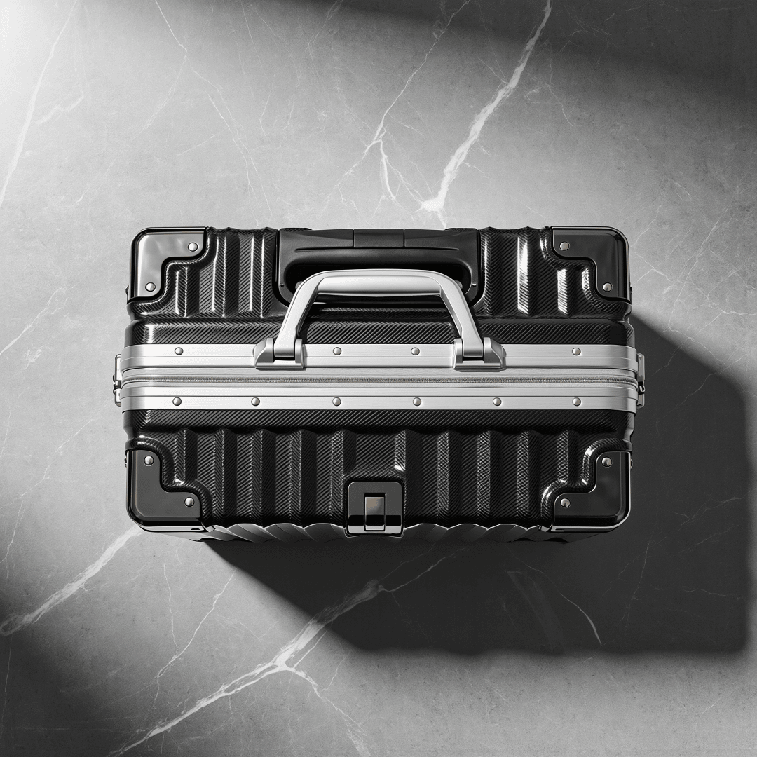 VALIJA CABINA AUMAX LUXOR BLACK / SILVER MEDIANA 24" MARCO ALUMINIO