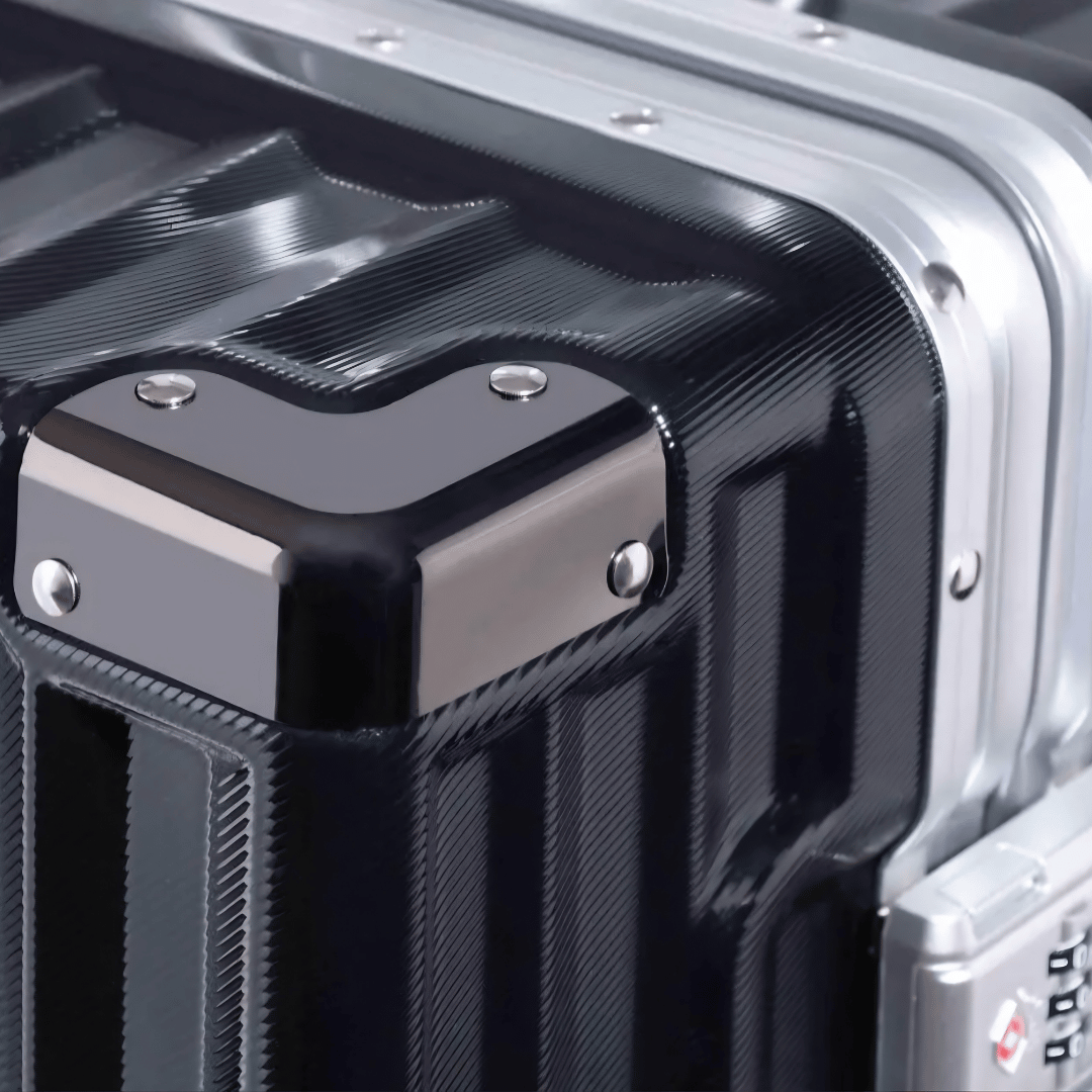 VALIJA CABINA AUMAX LUXOR BLACK / SILVER MEDIANA 24" MARCO ALUMINIO