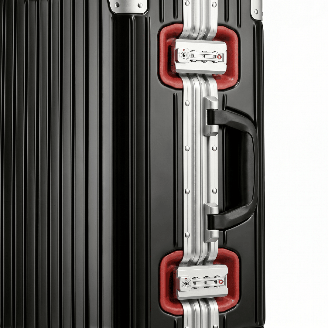 VALIJA AUMAX MAGNA BLACK / RED EDITION CABINA 20" MARCO DE ALUMINIO