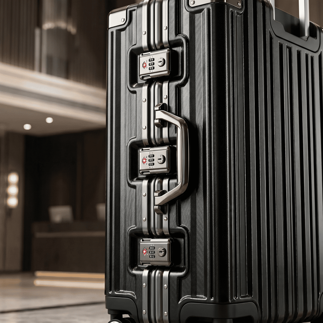 VALIJA AUMAX LUXOR BLACK / GUNMETAL GRANDE 28" MARCO DE ALUMINIO
