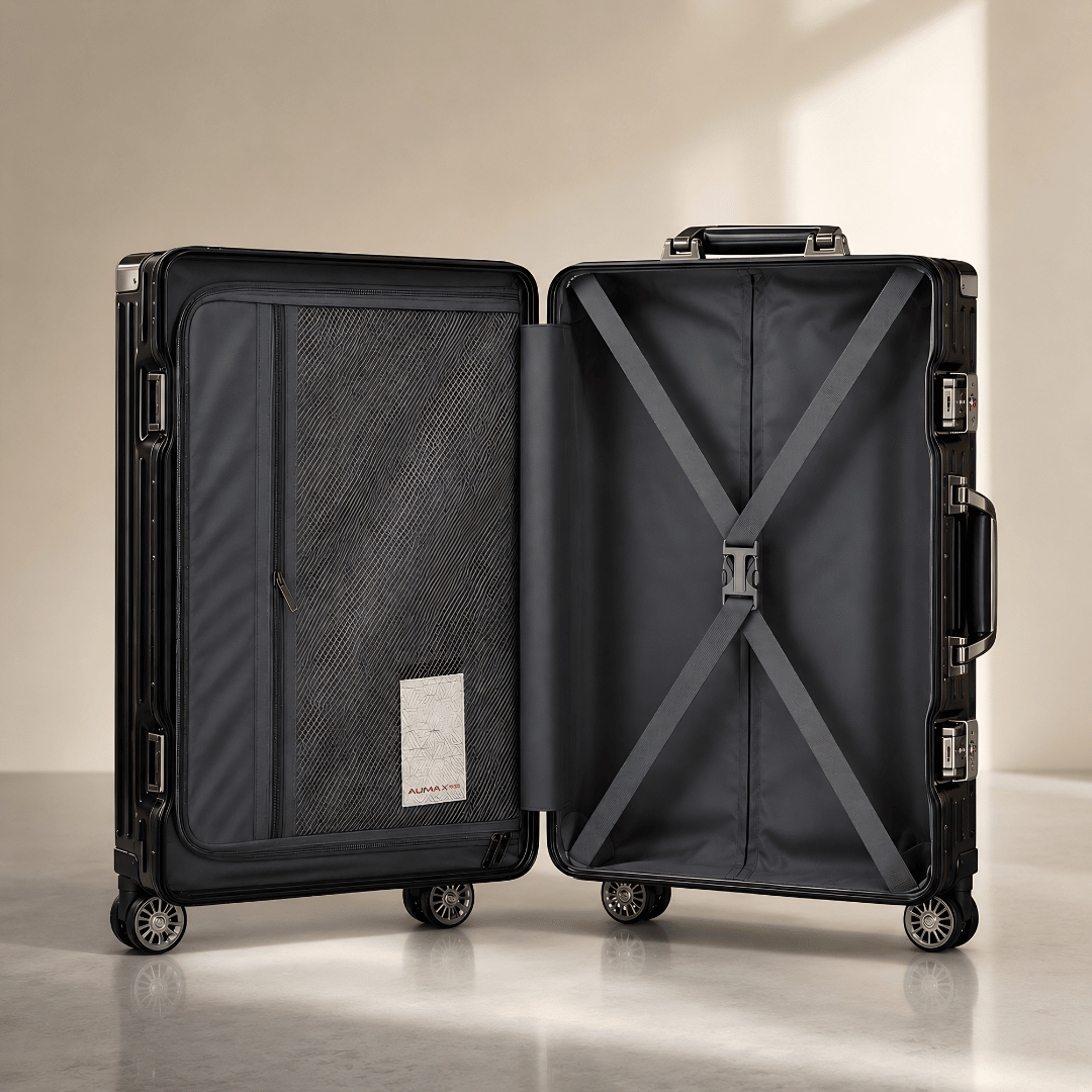VALIJA AUMAX LUXOR BLACK / GUNMETAL GRANDE 28" MARCO DE ALUMINIO