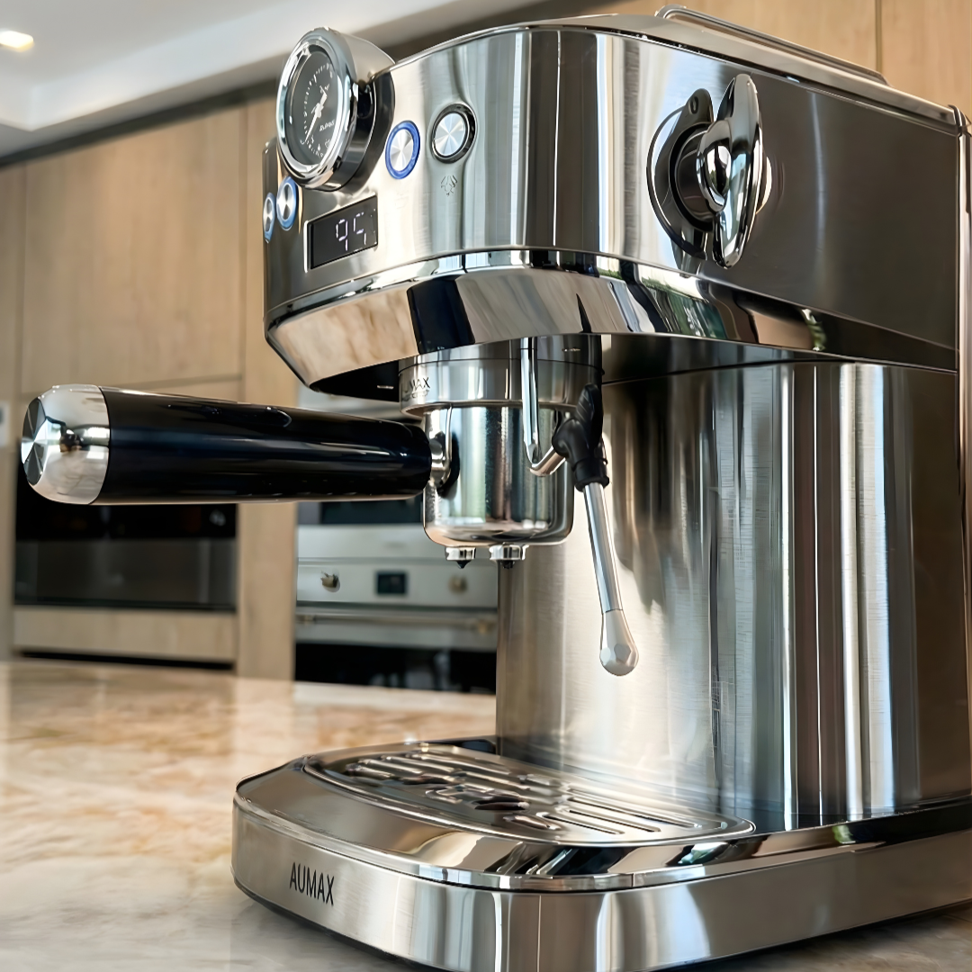 CAFETERA EXPRESS PLATINA 20 BARES 2 EN 1 Cafe Molido + Cápsulas AUMAX