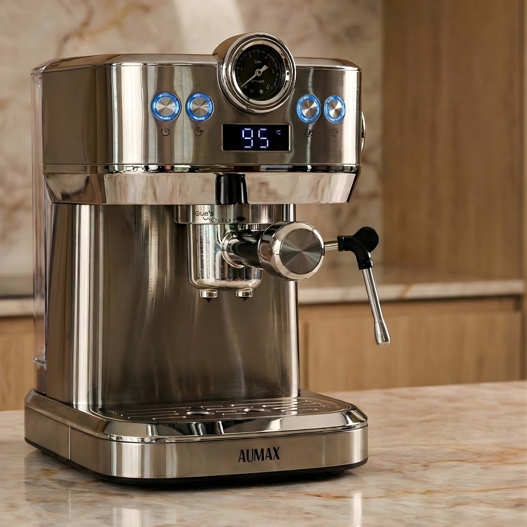 CAFETERA EXPRESS PLATINA 20 BARES 2 EN 1 Cafe Molido + Cápsulas AUMAX