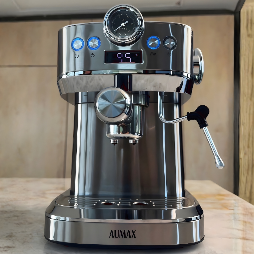 CAFETERA EXPRESS PLATINA 20 BARES 2 EN 1 Cafe Molido + Cápsulas AUMAX