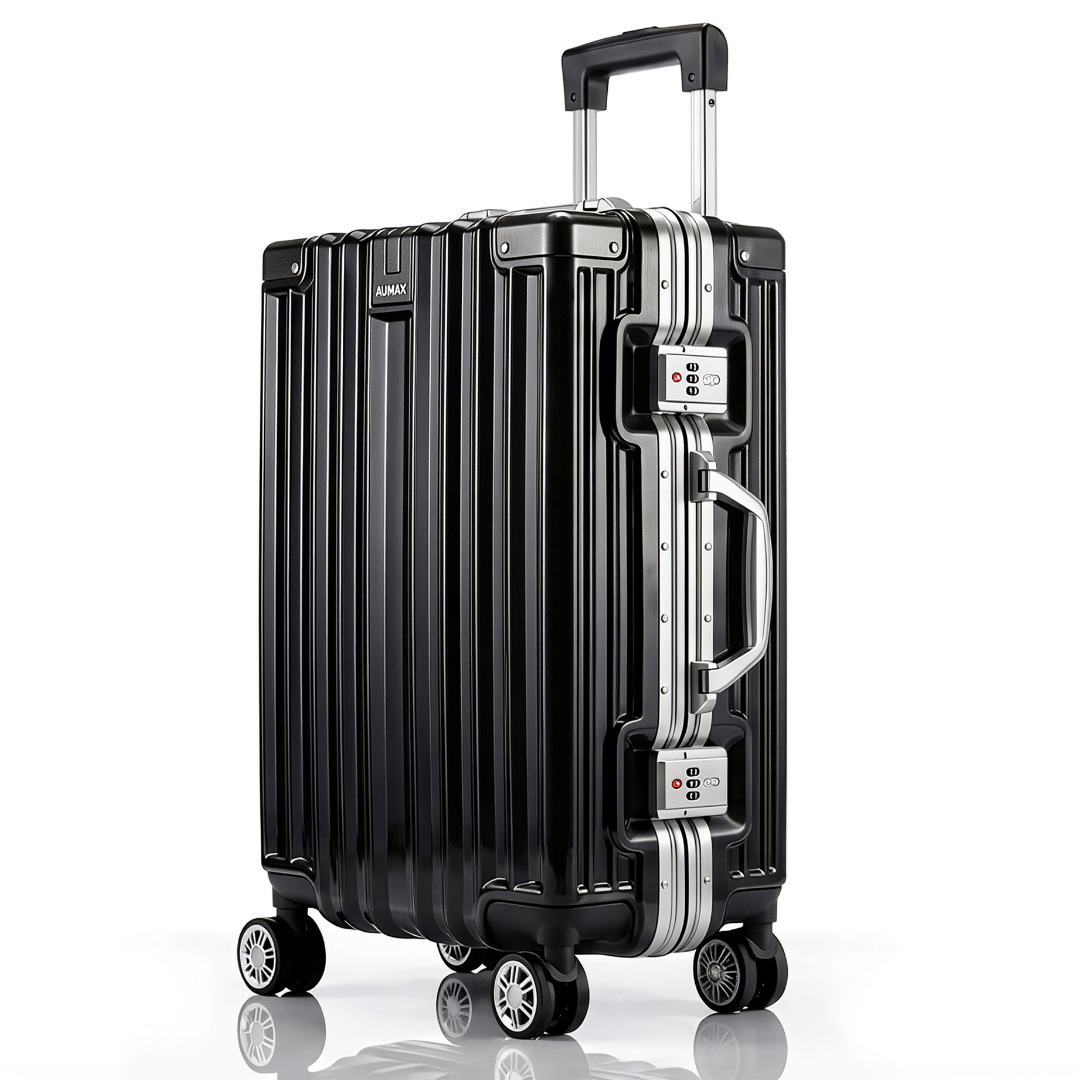 VALIJA AUMAX LUXOR BLACK / SILVER CARRY ON 20" MARCO DE ALUMINIO