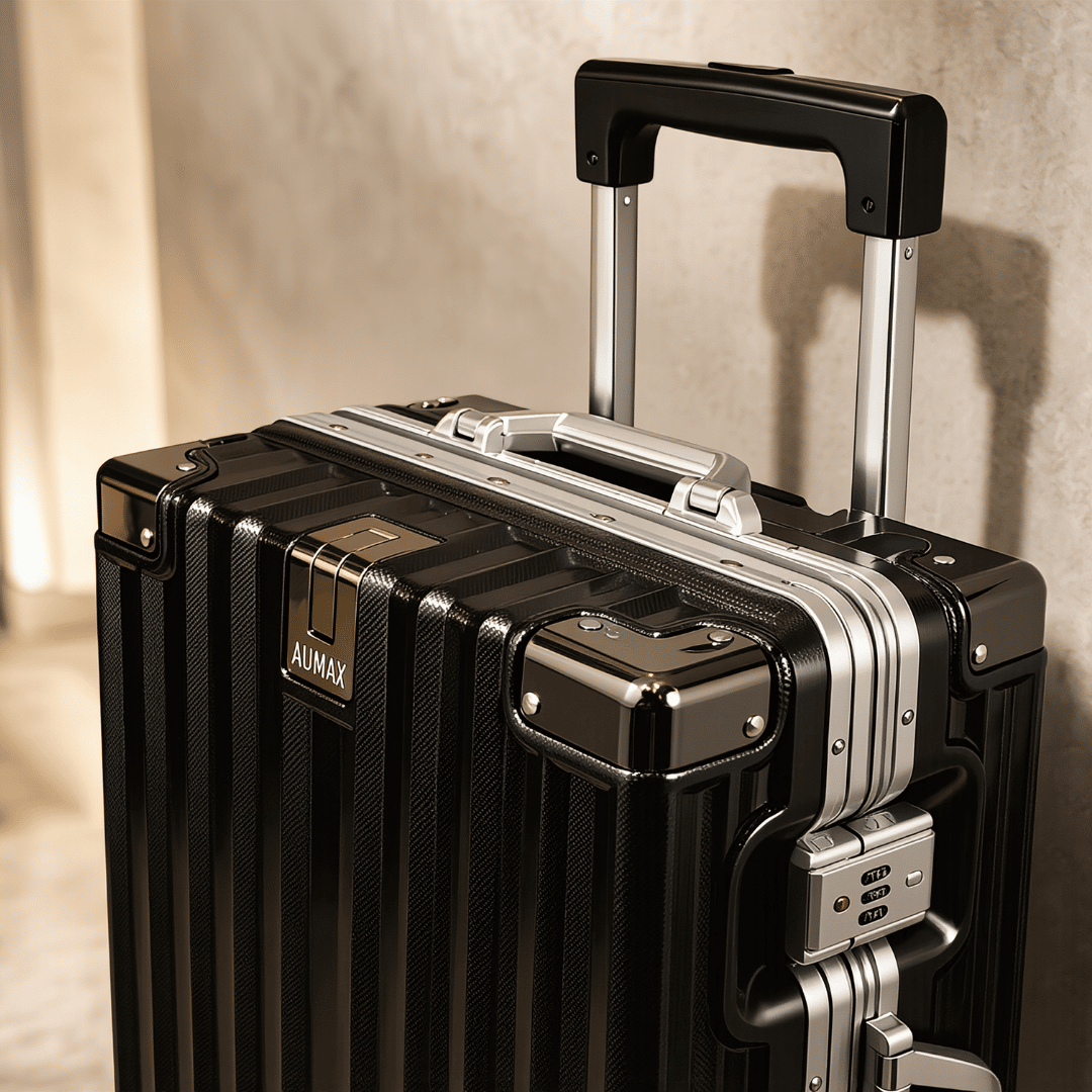 VALIJA AUMAX LUXOR BLACK / SILVER CARRY ON 20" MARCO DE ALUMINIO