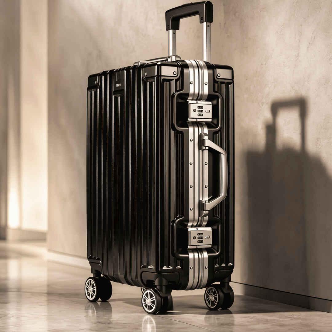 VALIJA AUMAX LUXOR BLACK / SILVER CARRY ON 20" MARCO DE ALUMINIO