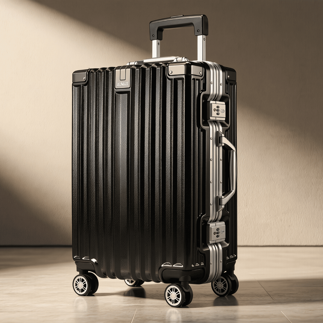 VALIJA AUMAX LUXOR BLACK / SILVER CARRY ON 20" MARCO DE ALUMINIO