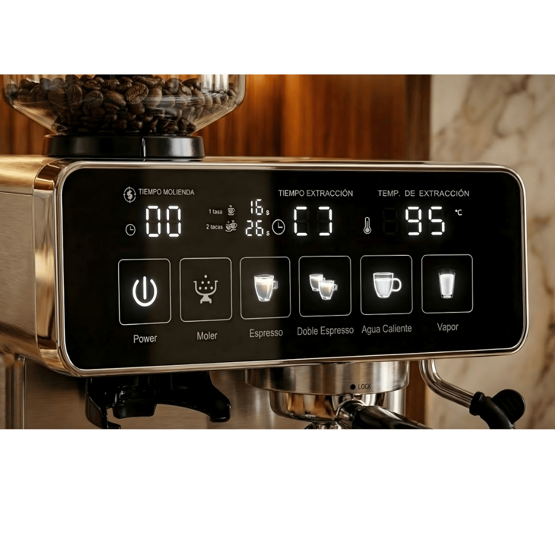 CAFETERA EXPRESS ZAFIRA CM-301CG 20 BARES MOLINILLO 2 EN 1 AUMAX