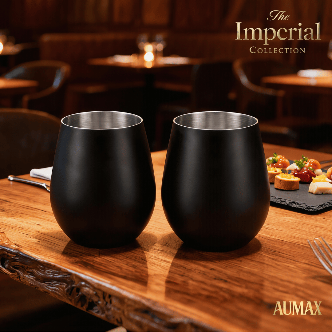 Set de Vasos AUMAX Imperial Collection 500 ml Matte Black – Acero Inoxidable 304
