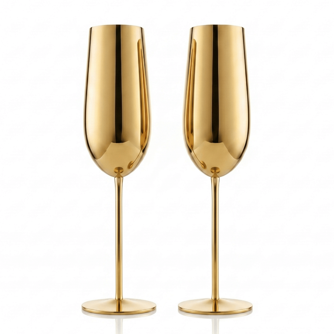 Set de Copas AUMAX Imperial Collection Champagne Gold Mirror - Acero Inoxidable 304