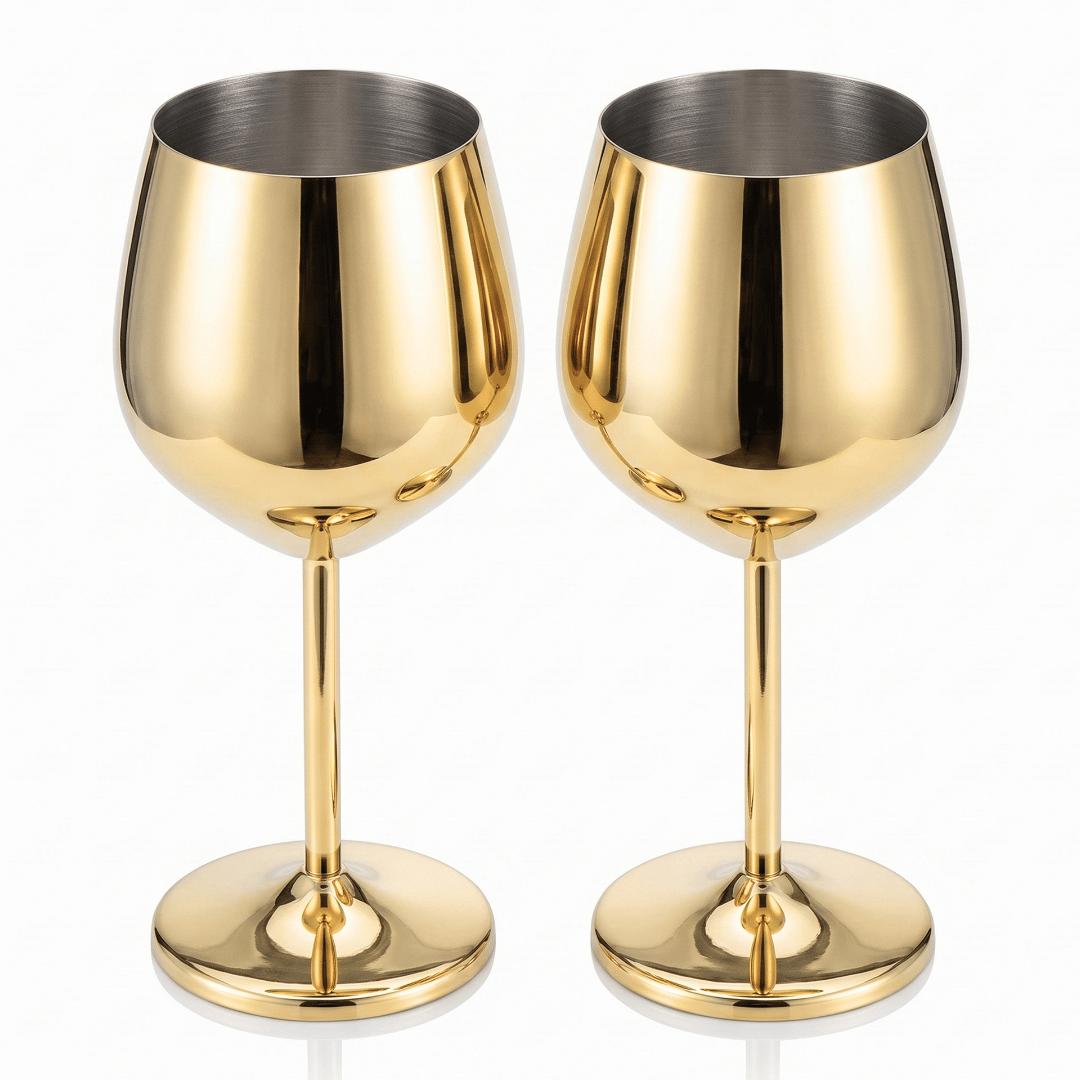 Set de Copas AUMAX Imperial Collection Wine Gold Mirror - Acero Inoxidable 304