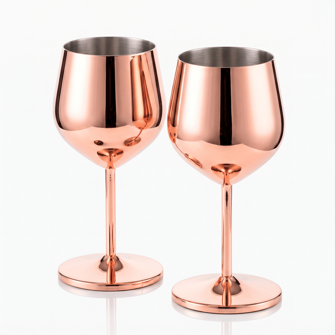 Set de Copas AUMAX Imperial Collection Shiny Rose Mirror - Acero Inoxidable 304