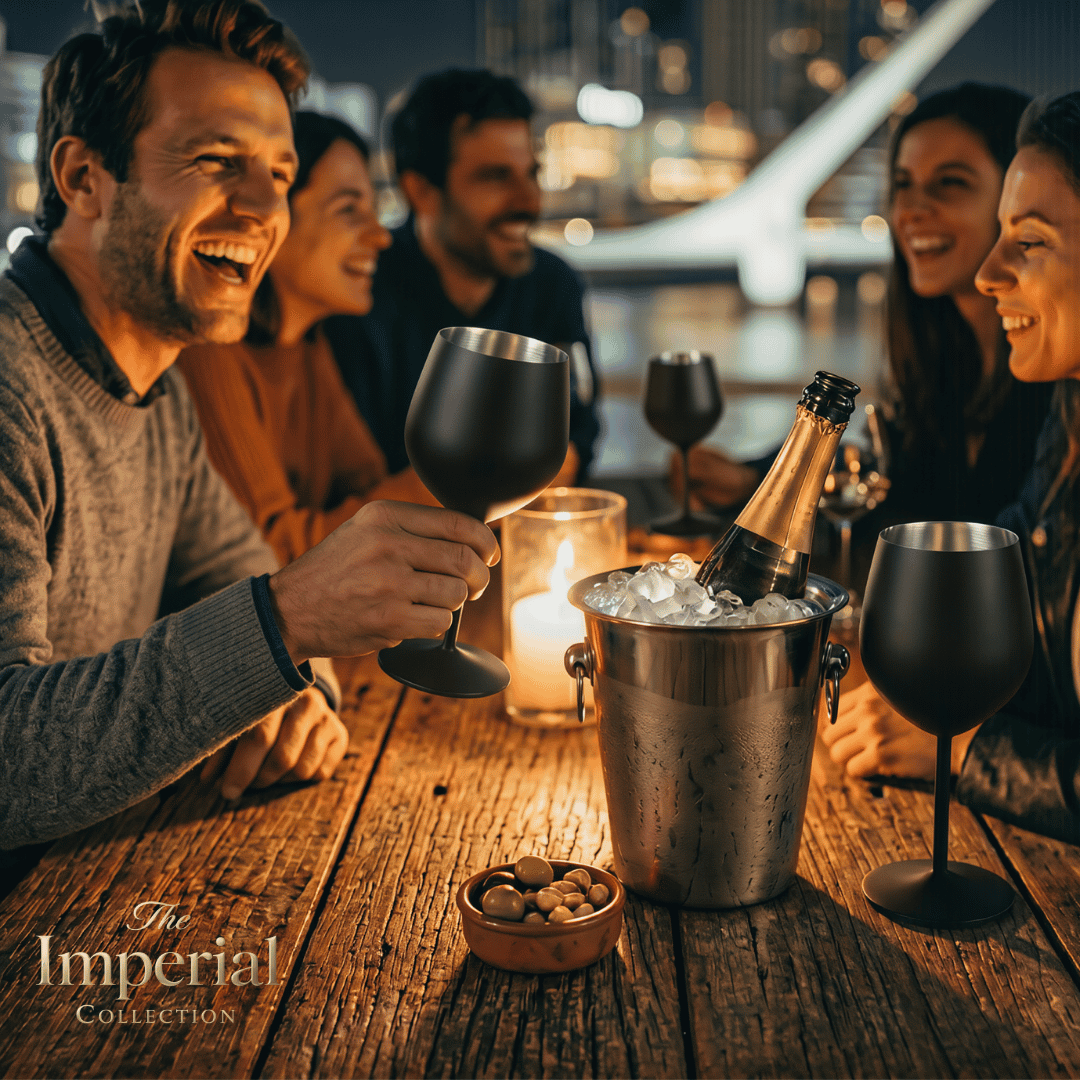 Set de Copas AUMAX Imperial Collection Wine Matte Black - Acero Inoxidable 304