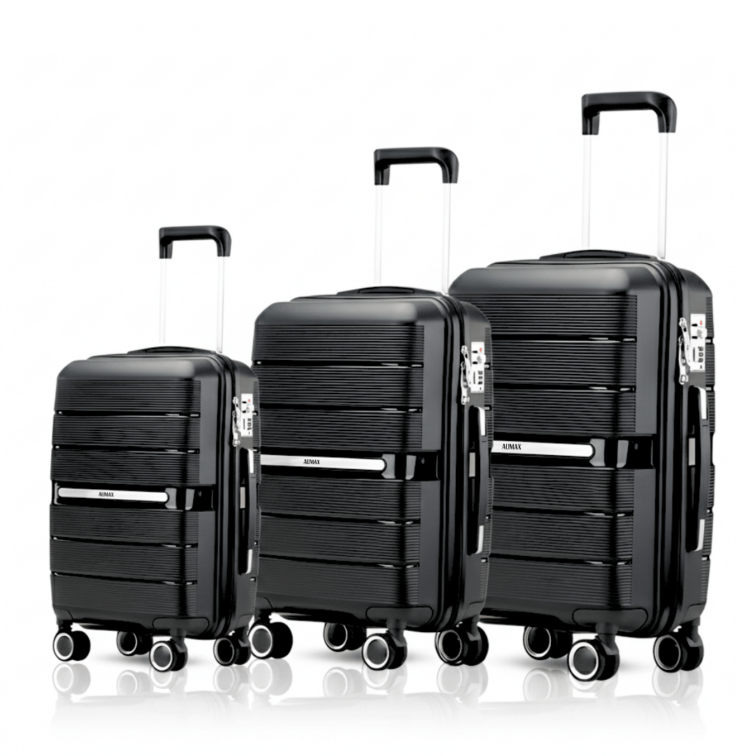 VALIJA ELEGANCE BLACK MEDIANA 24" PP-3031G TSA AUMAX