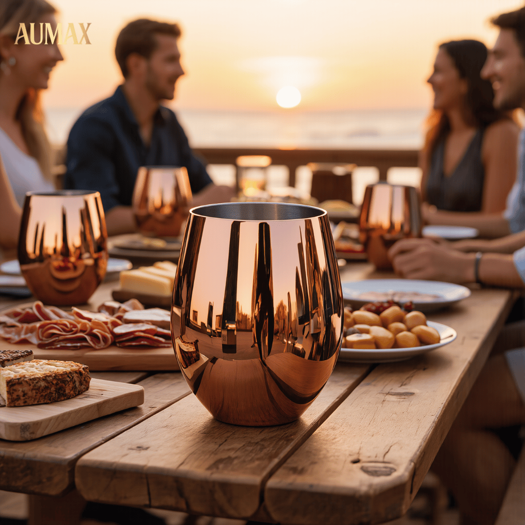 Set de Vasos Aumax Imperial 500ml Acero Inoxidable Shiny Rose Mirror