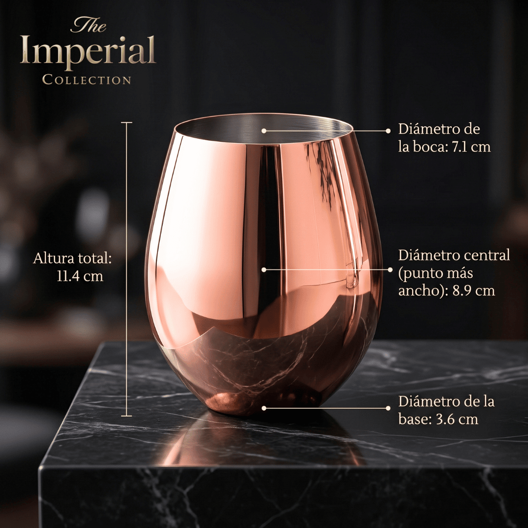 Set de Vasos Aumax Imperial 500ml Acero Inoxidable Shiny Rose Mirror