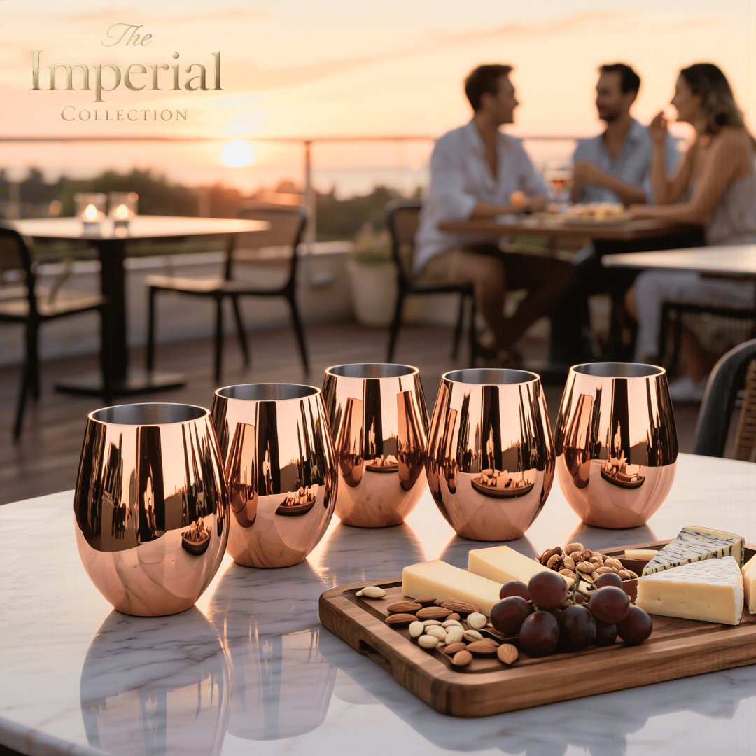 Set de Vasos Aumax Imperial 500ml Acero Inoxidable Shiny Rose Mirror