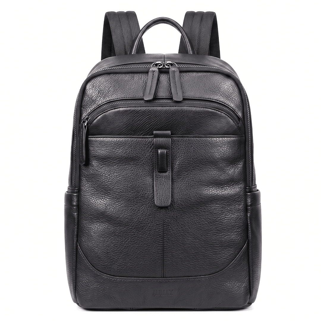 Mochila Ejecutiva De Cuero Vacuno AUMAX Atlas Negra