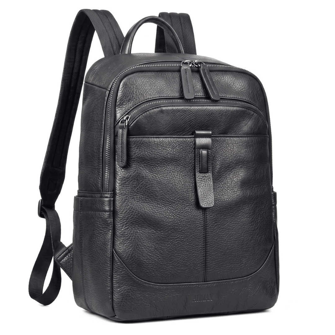 Mochila Ejecutiva De Cuero Vacuno AUMAX Atlas Negra