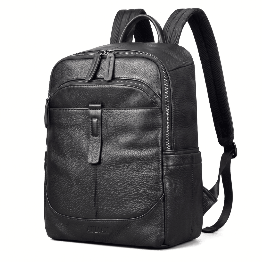 Mochila Ejecutiva De Cuero Vacuno AUMAX Atlas Negra
