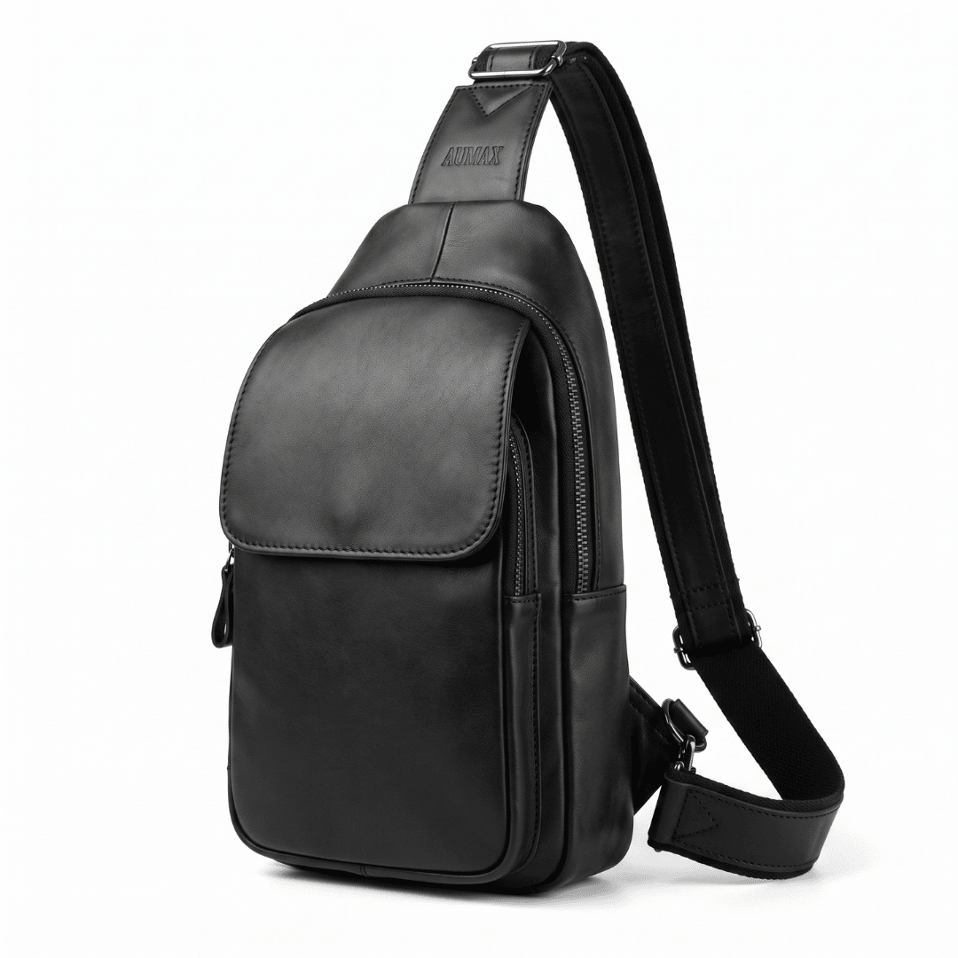 Bandolera De Cuero Vacuno AUMAX Riva Negra - Sling Bag