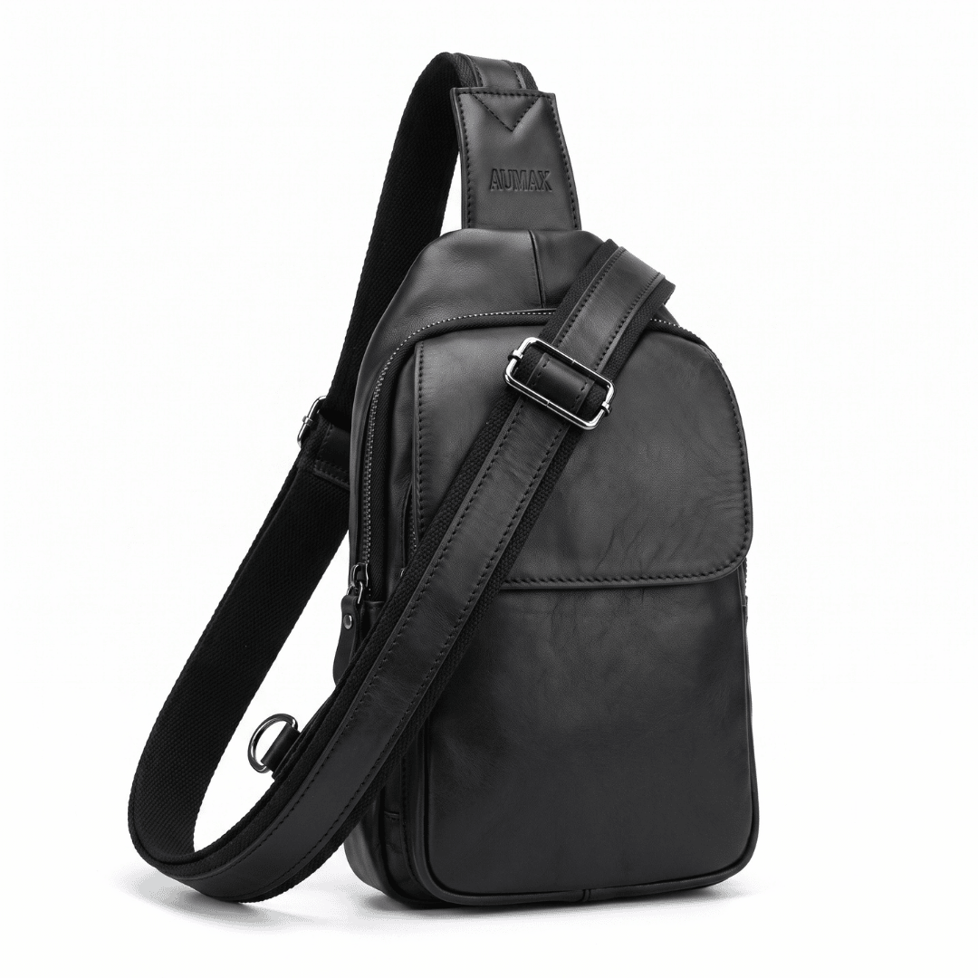 Bandolera De Cuero Vacuno AUMAX Riva Negra - Sling Bag