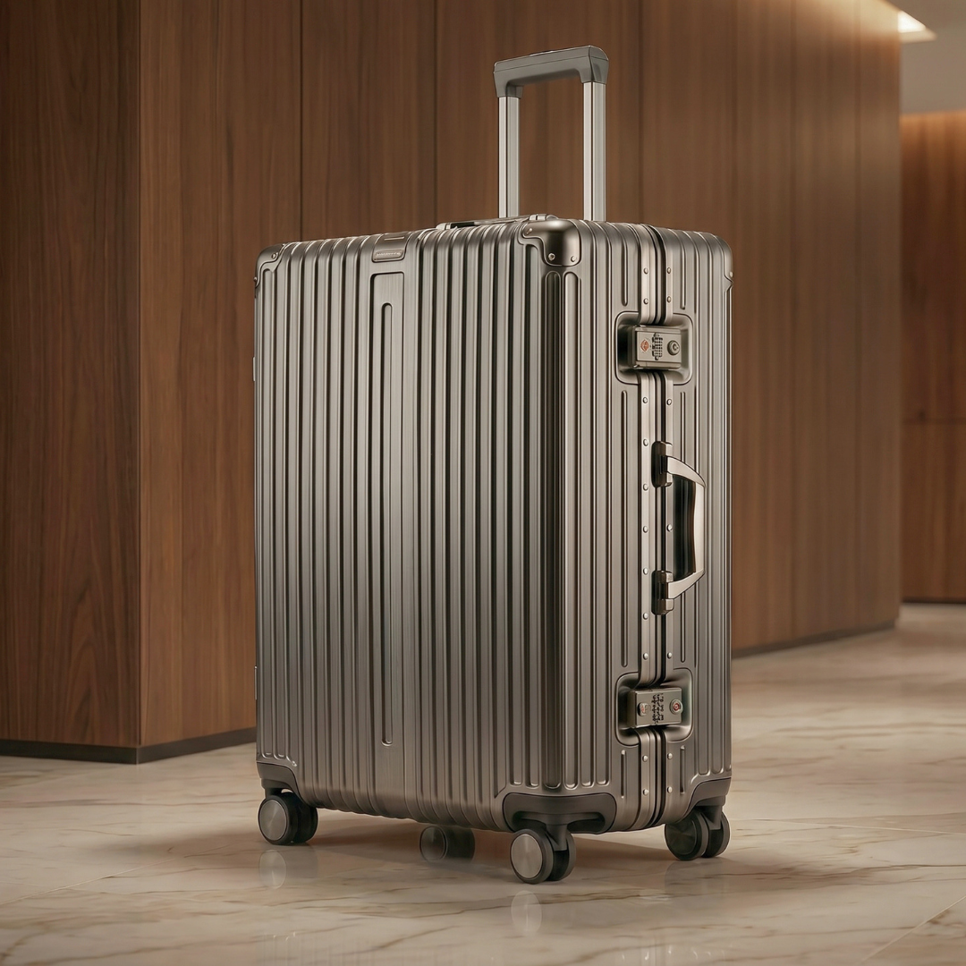 VALIJA AUMAX ALLUMIA GREY / GUNMETAL MEDIANA 24" DOBLE TSA