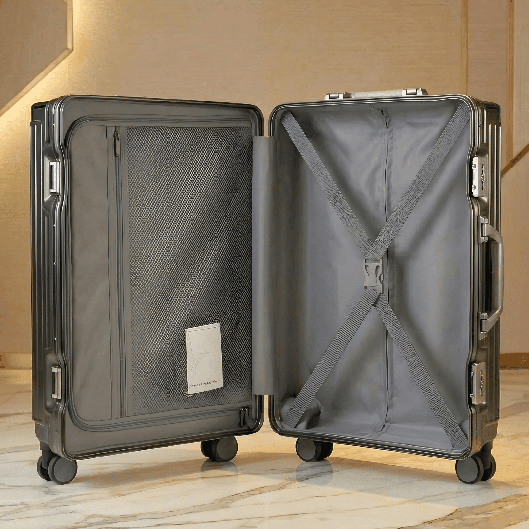 VALIJA AUMAX ALLUMIA GREY / GUNMETAL MEDIANA 24" DOBLE TSA