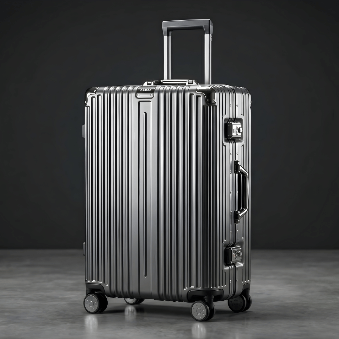 VALIJA CABINA AUMAX ALLUMIA GREY / GUNMETAL DOBLE TSA 20" CARRY ON