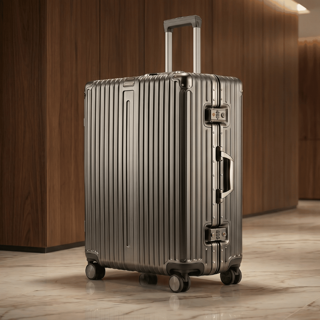 VALIJA CABINA AUMAX ALLUMIA GREY / GUNMETAL DOBLE TSA 20" CARRY ON