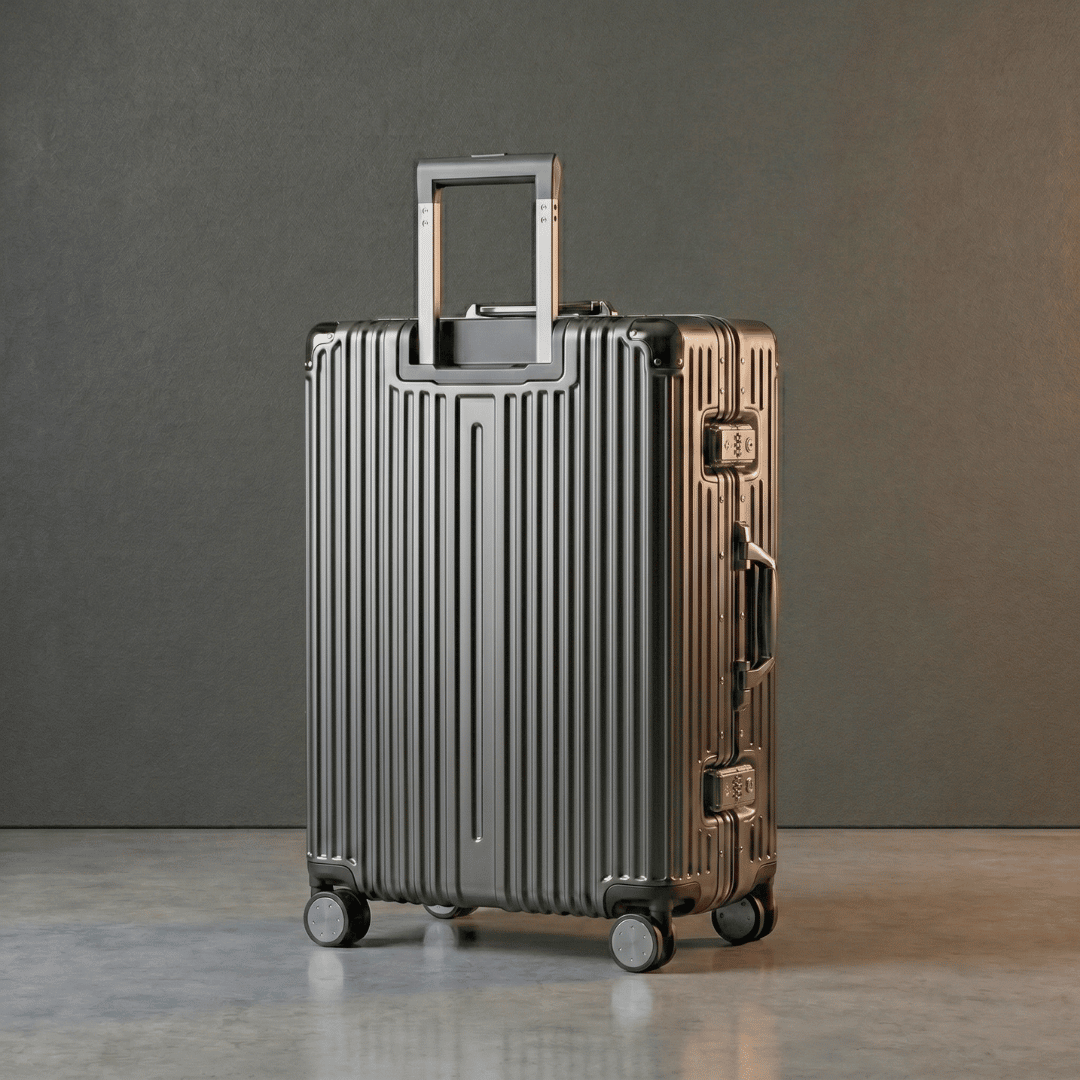 VALIJA CABINA AUMAX ALLUMIA GREY / GUNMETAL DOBLE TSA 20" CARRY ON
