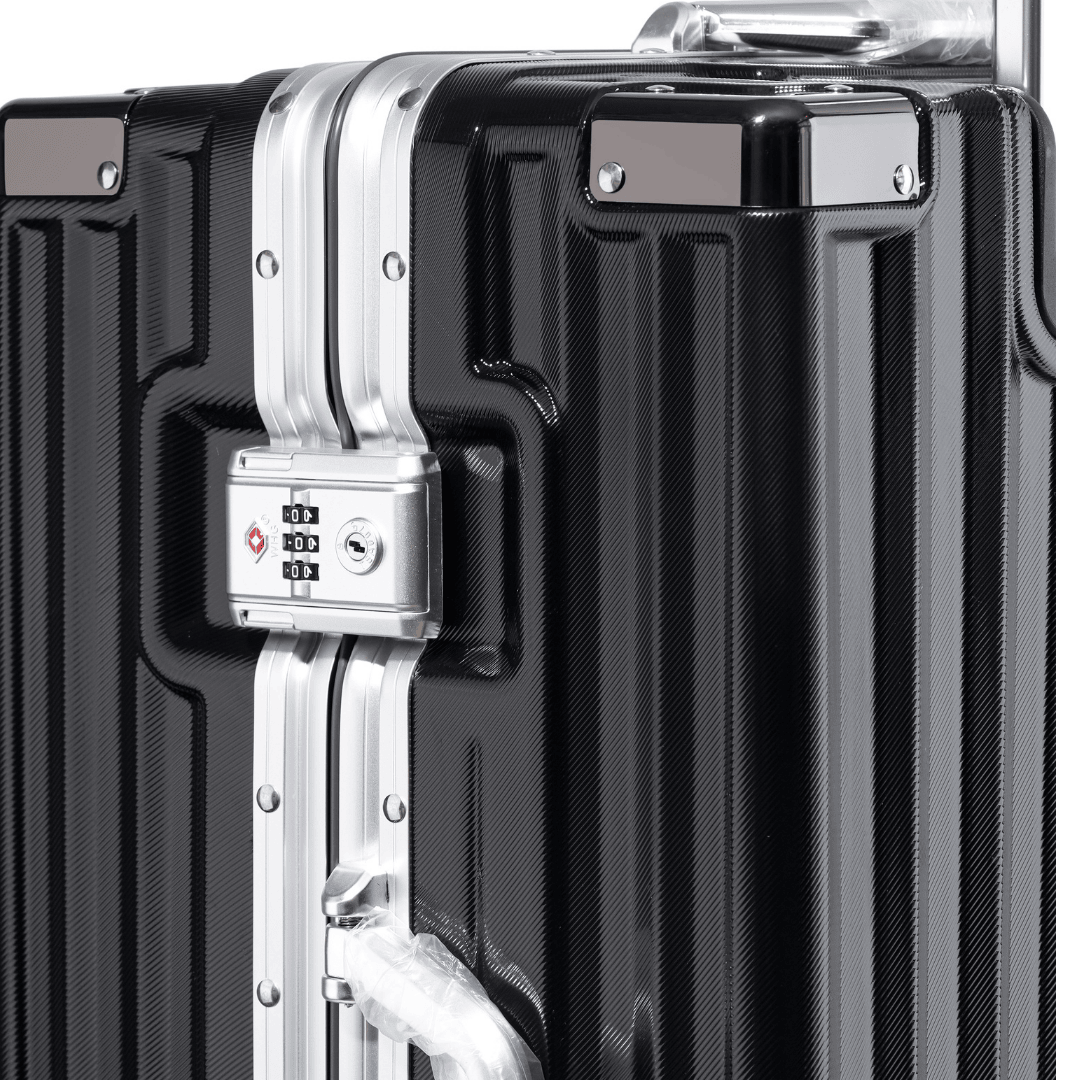 VALIJA LUXOR BLACK / SILVER CARRY ON 20" ABS+PC-4013G TSA AUMAX